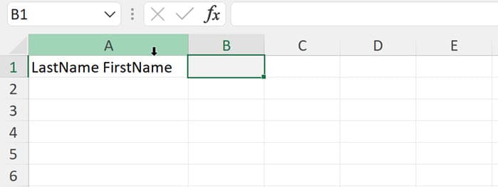 Enter data into cell A1 in a spreadsheet