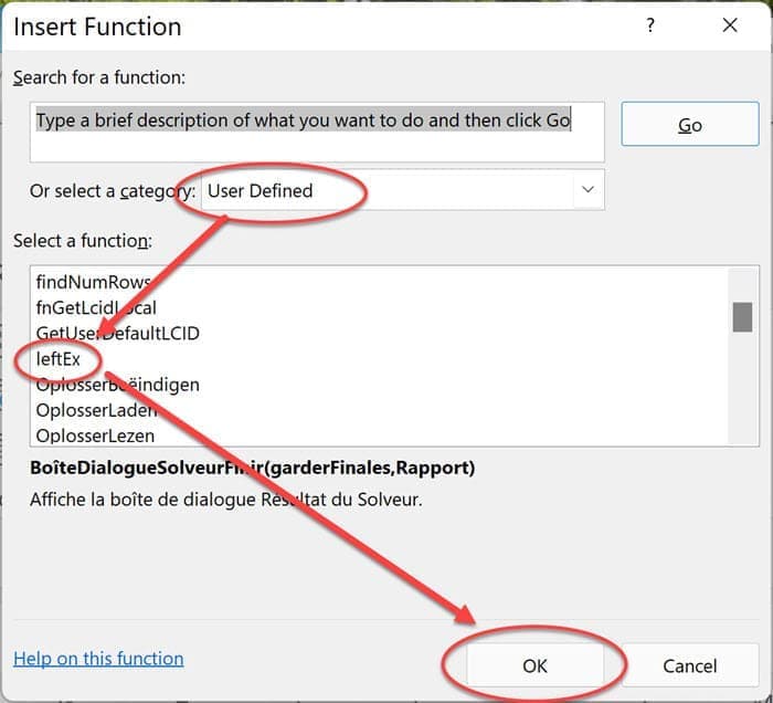 open the Insert Function dialog box